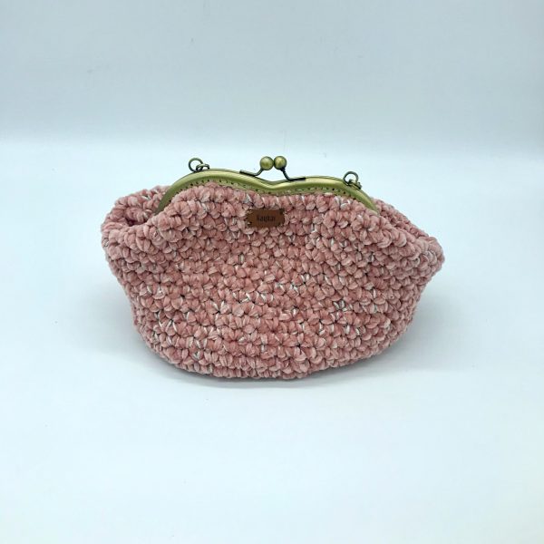 bolso rosa de crochet estilo vintage modelo Vera. kaykai